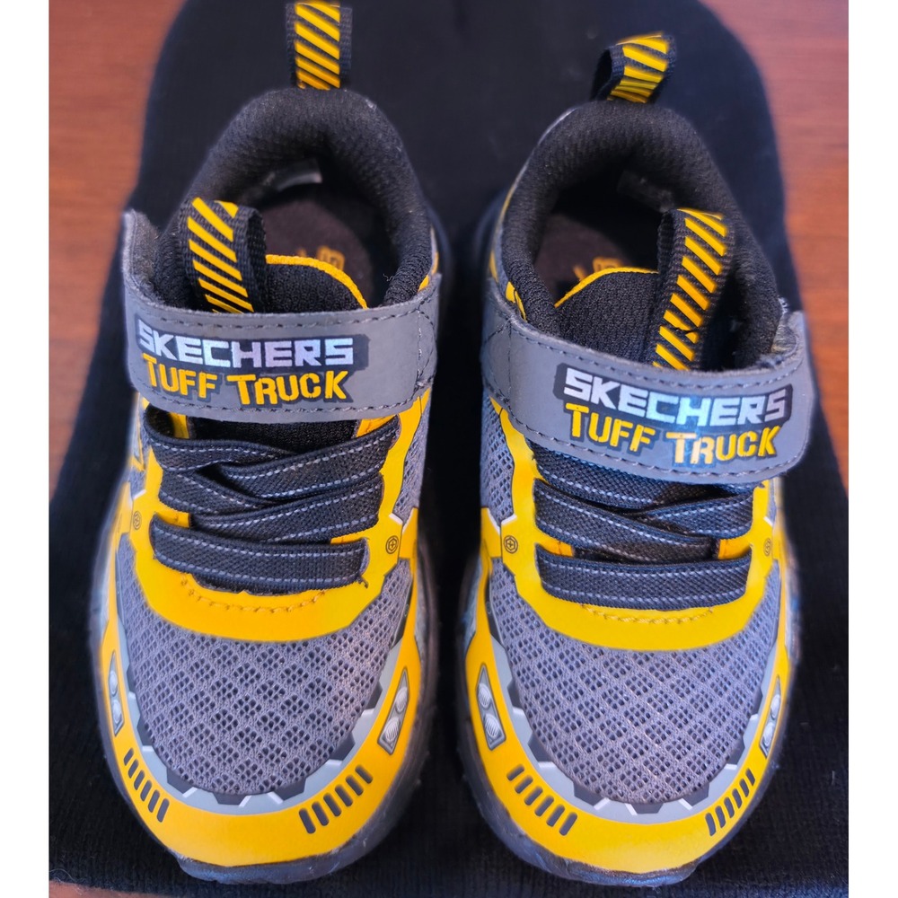 Skechers Tuff Truck Toddler Boys Sneakers Yellow Grey Construction Shoes 400115N